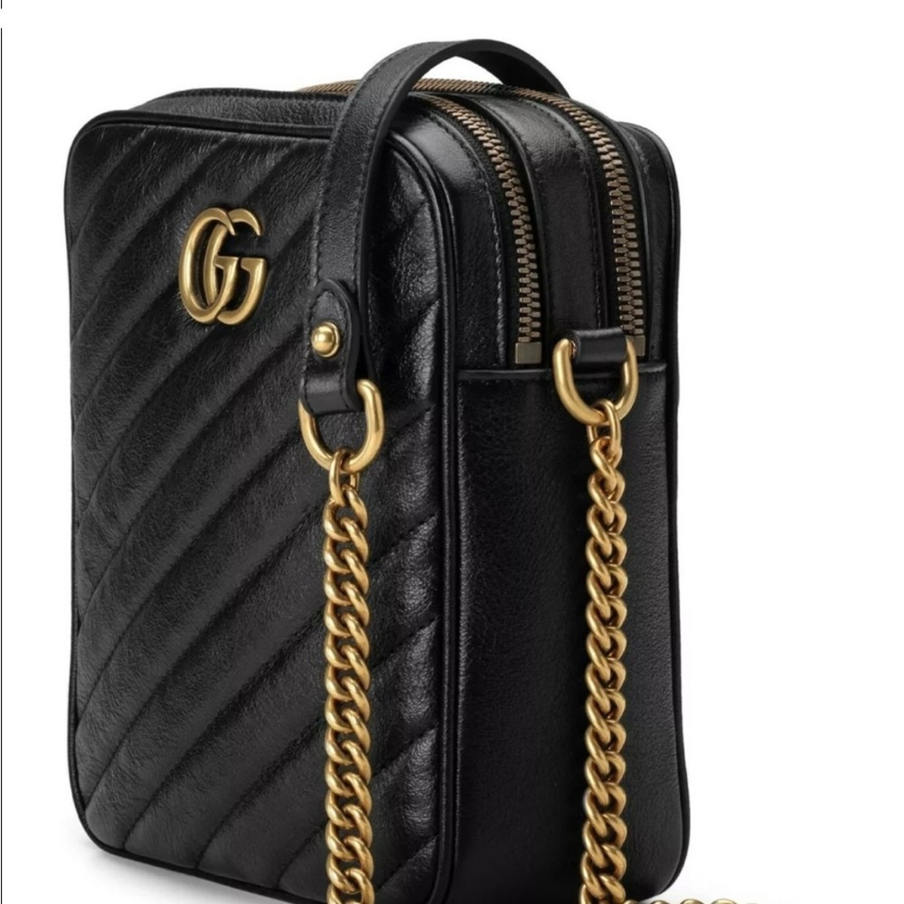 Gucci Marmont Matelasse Black Shoulder Bag - Picture 4 of 7